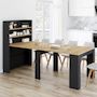 Voir la diapositive 2 : ID MARKET Table buffet haut extensible ORLANDO 8 personnes bois et noir 235 cm