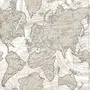 Noordwand Noordwand Papier peint Friends & Coffee The World Map Beige metallique