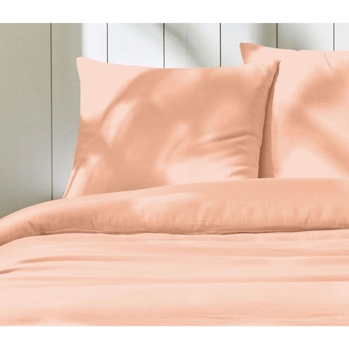 Home collection Parure housse de couette en gaze de coton - rose