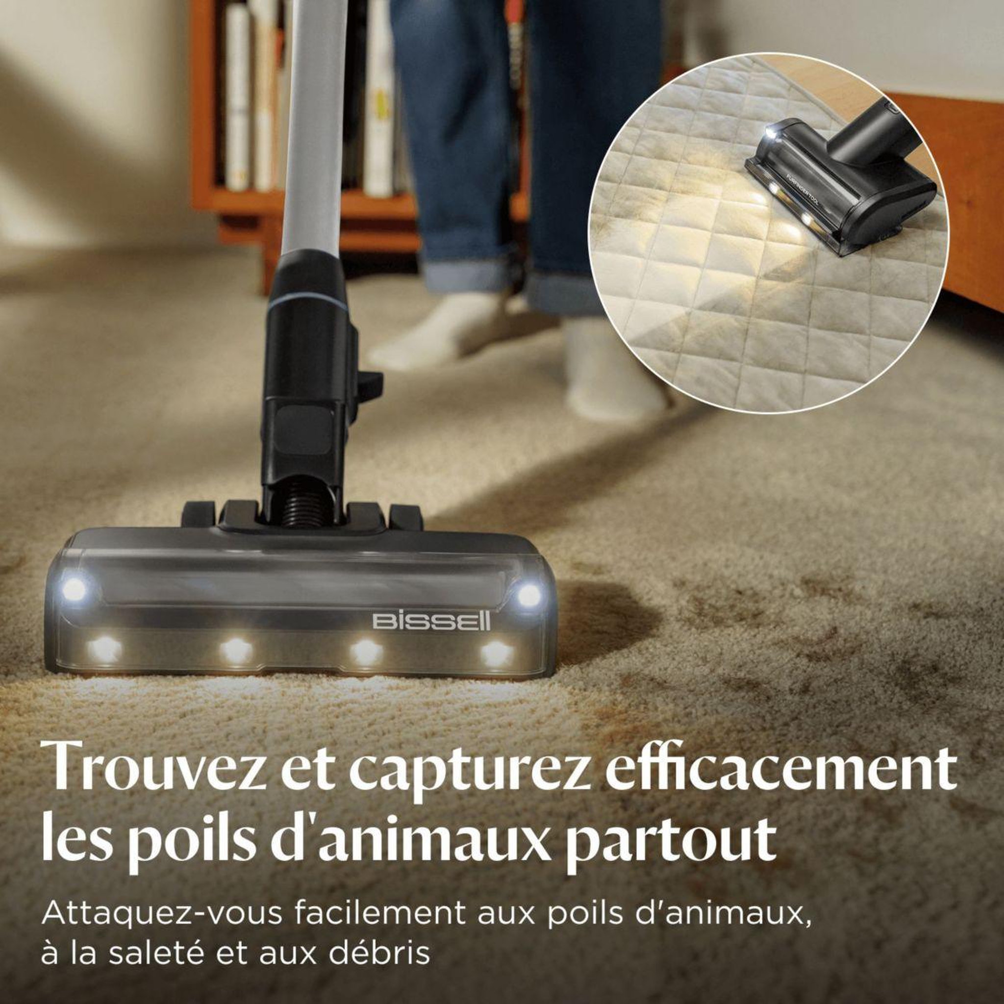 Voir la diapositive 3 : BISSELL Aspirateur balai powerclean furfinder pro 4092n