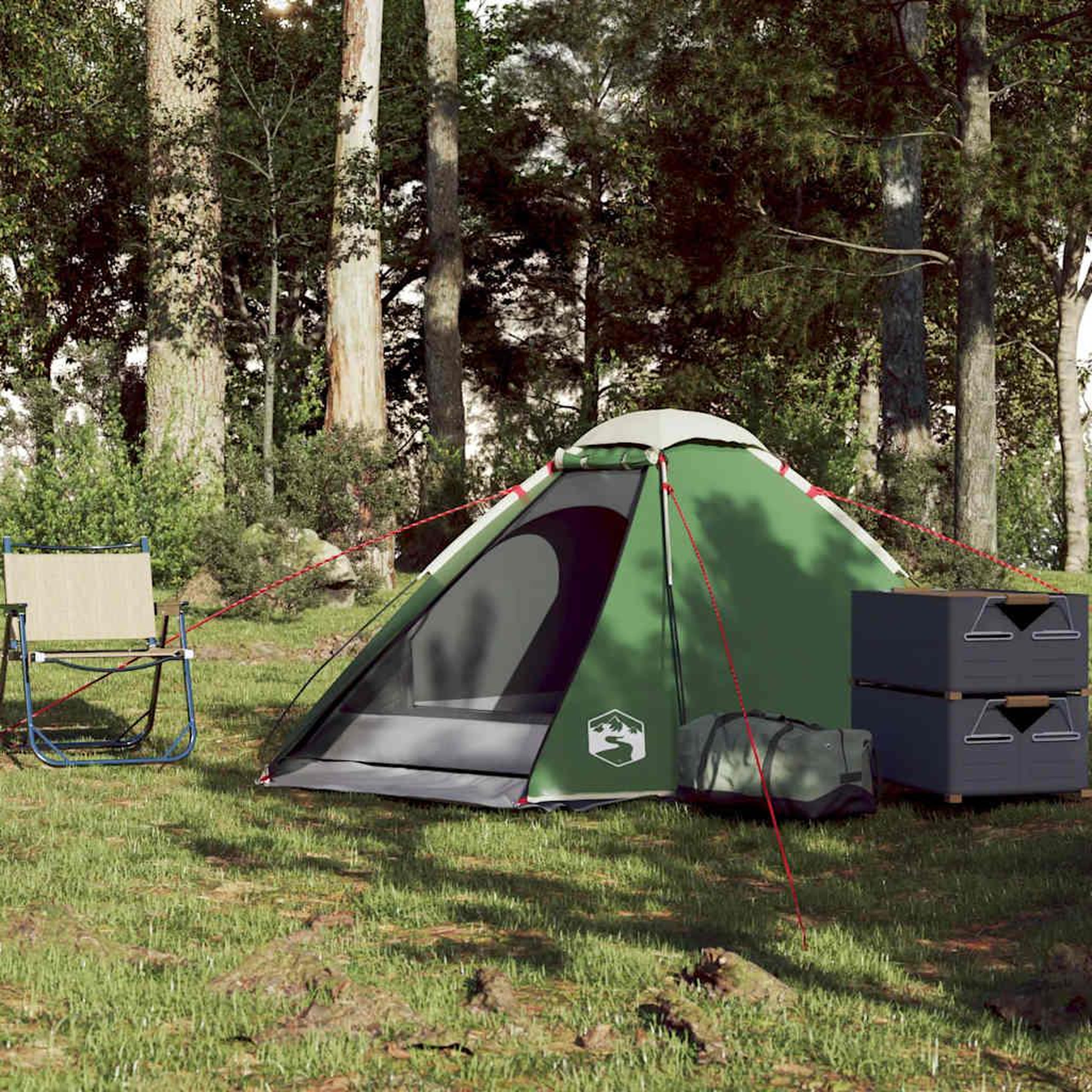 Voir la diapositive 3 : VIDAXL Tente de camping a dome 2 personne vert impermeable