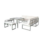 SWEEEK Salon. table de jardin aluminium 9 places kaki et beige - Convivio