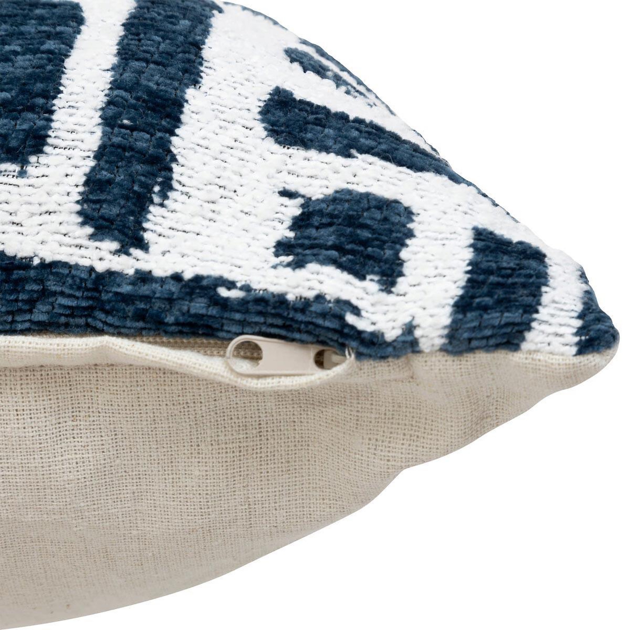 Voir la diapositive 3 : ATMOSPHERA Housse de coussin chenille  jeni  40x40cm bleu égéen