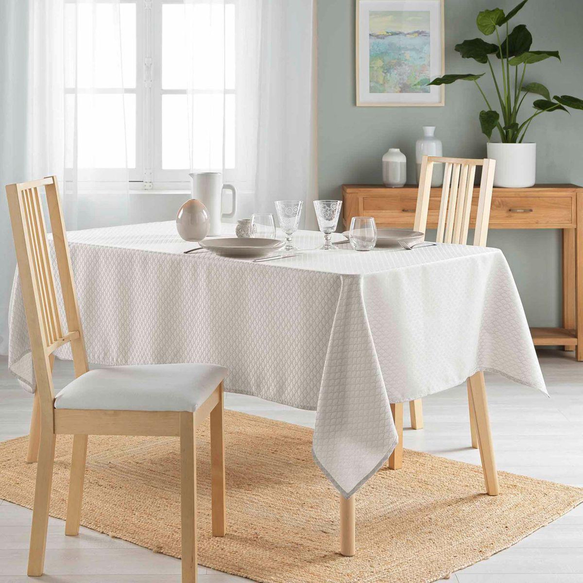 Voir la diapositive 3 : Douceur d'Intérieur Nappe jacquard imprimé  artea  140x240cm taupe