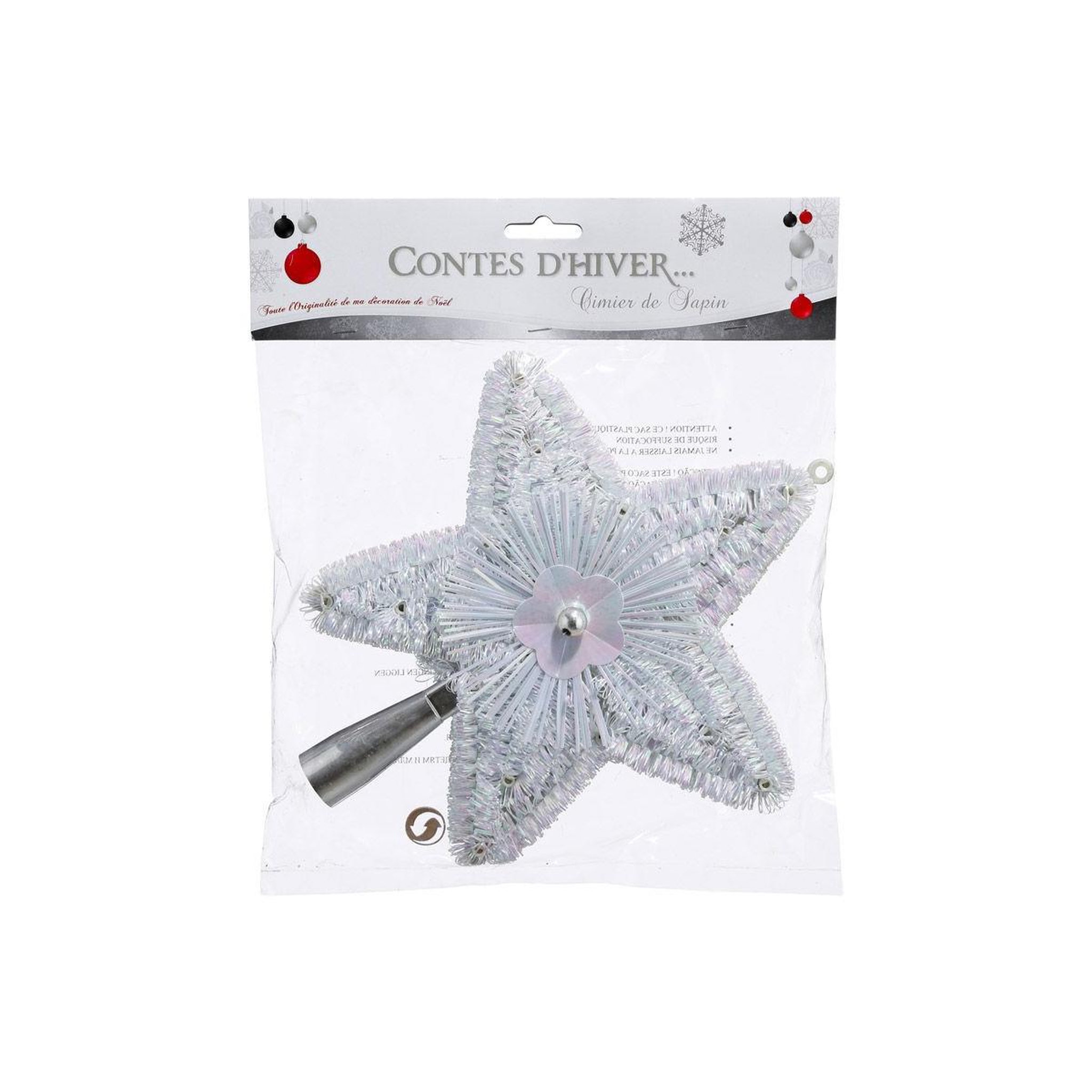 Voir la diapositive 2 : FEERIC LIGHT & CHRISTMAS Cimier pour Sapin de Noël  Colorama  23cm Blanc