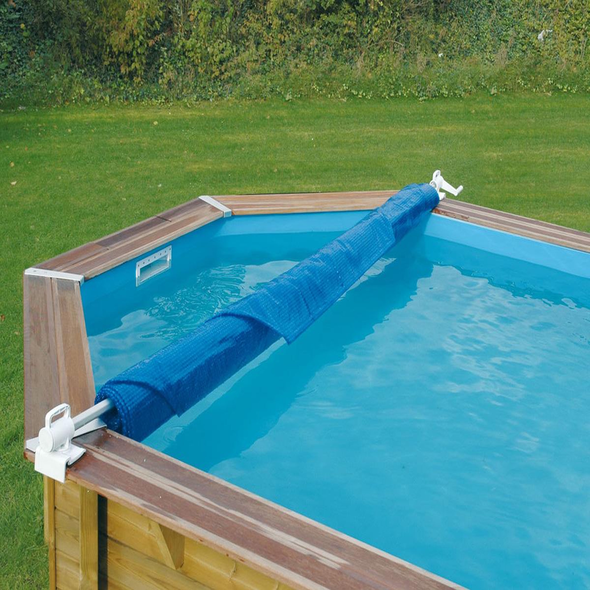 Ubbink Enrouleur de bâche amovible pour piscine hors-sol bois
