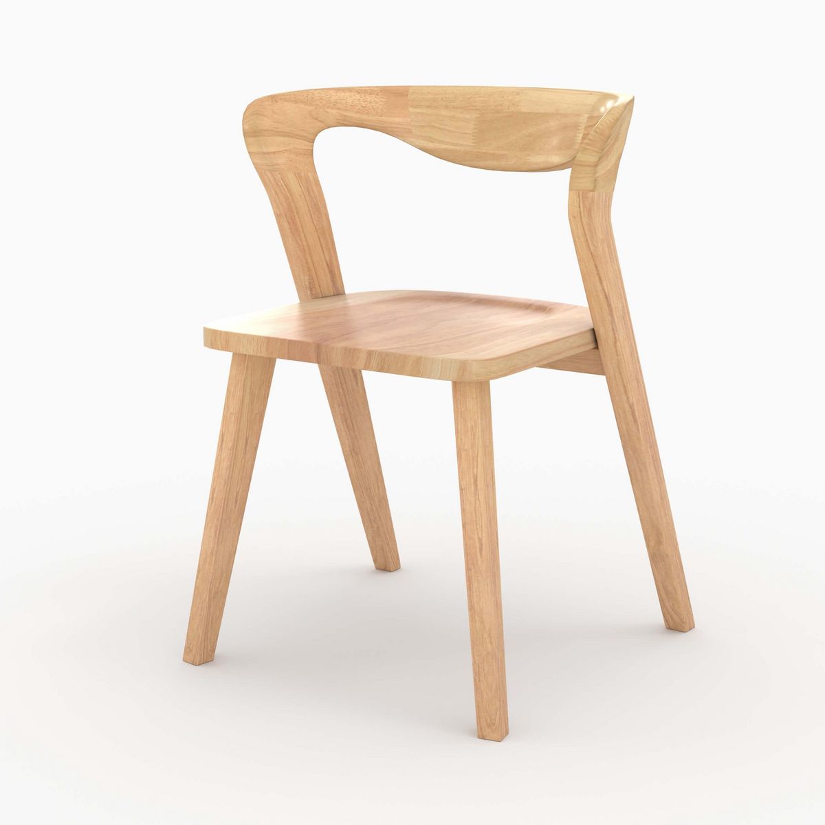 Rendez vous déco Chaise en bois d'hévéa foncé - Vega