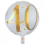  Ballon aluminium 40 ans Joyeux Anniversaire Blanc et Or