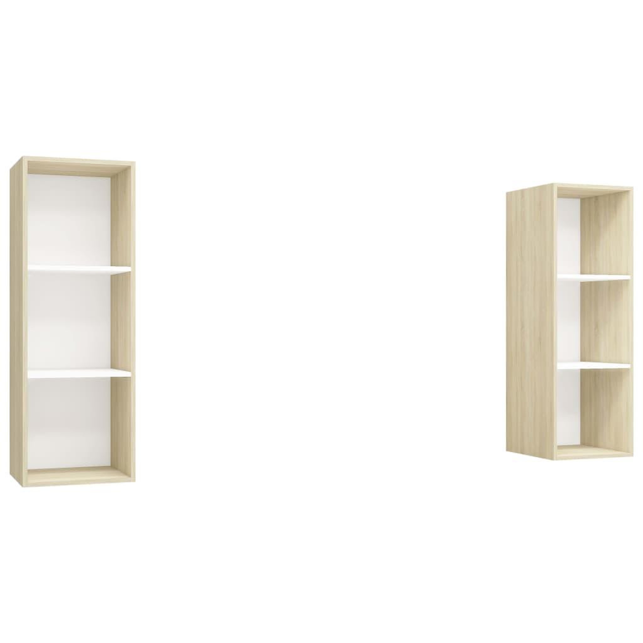Voir la diapositive 2 : VIDAXL Meubles TV muraux 2 pcs Blanc et chene sonoma Bois d'ingenierie