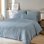 Voir la diapositive 1 : Home collection Parure housse de couette bambou et coton 57 fils uni ardoise