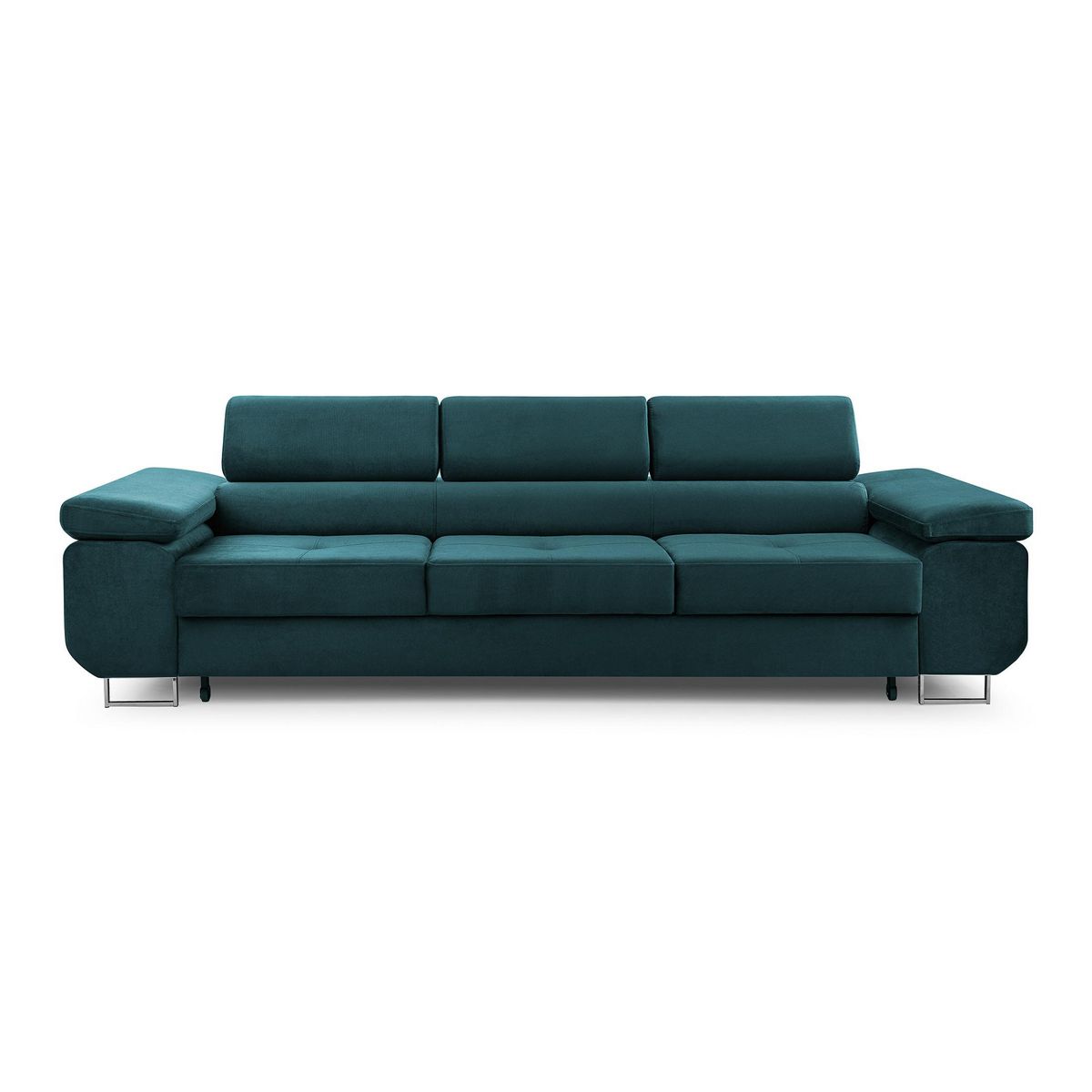 BEST MOBILIER Pablo - canapé 3 places - convertible avec têtières réglables - en velours