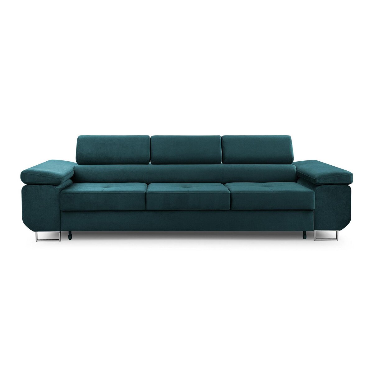 BEST MOBILIER Pablo - canapé 3 places - convertible avec têtières réglables - en velours