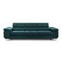 Voir la diapositive 5 : BEST MOBILIER Pablo - canapé 3 places - convertible avec têtières réglables - en velours