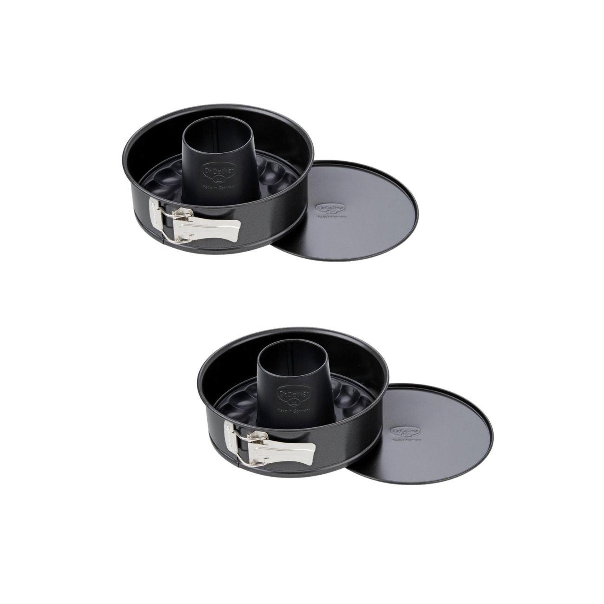 DR.OETKER Lot de 2 moules à gâteaux 20/20 cm en acier dr oetker back freude