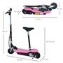 Voir la diapositive 3 : HOMCOM Trottinette électrique 120 W pliable pour enfants à partir de 7 ans hauteur de guidon et selle réglable 10 Km/h max. rose noir