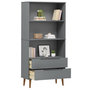 Voir la diapositive 3 : VIDAXL Bibliotheque MOLDE Gris 85x35x170,5 cm Bois massif de pin