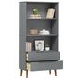 Voir la diapositive 3 : VIDAXL Bibliotheque MOLDE Gris 85x35x170,5 cm Bois massif de pin