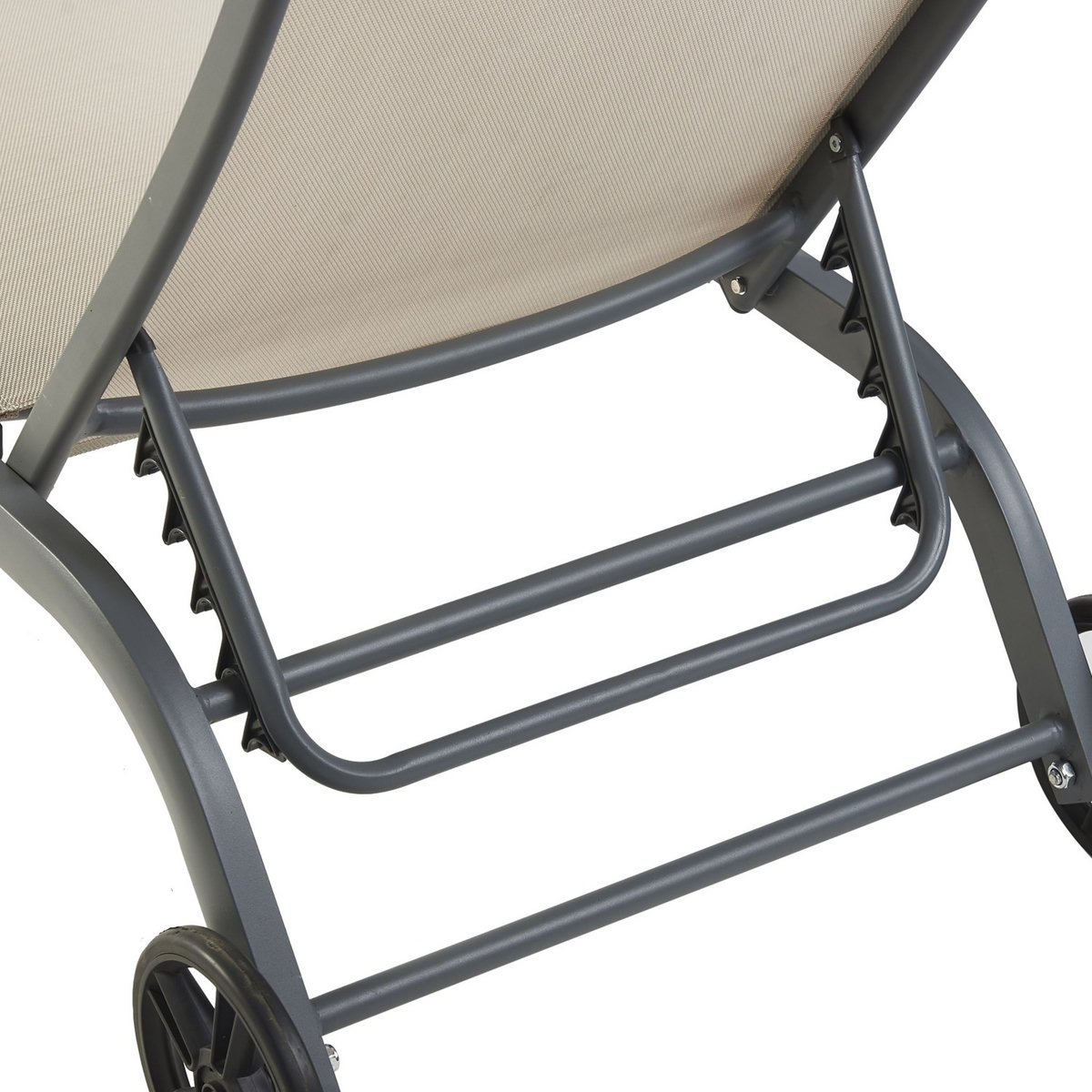 GARDENSTAR Bain de soleil XXL 4 positions acier STEEL