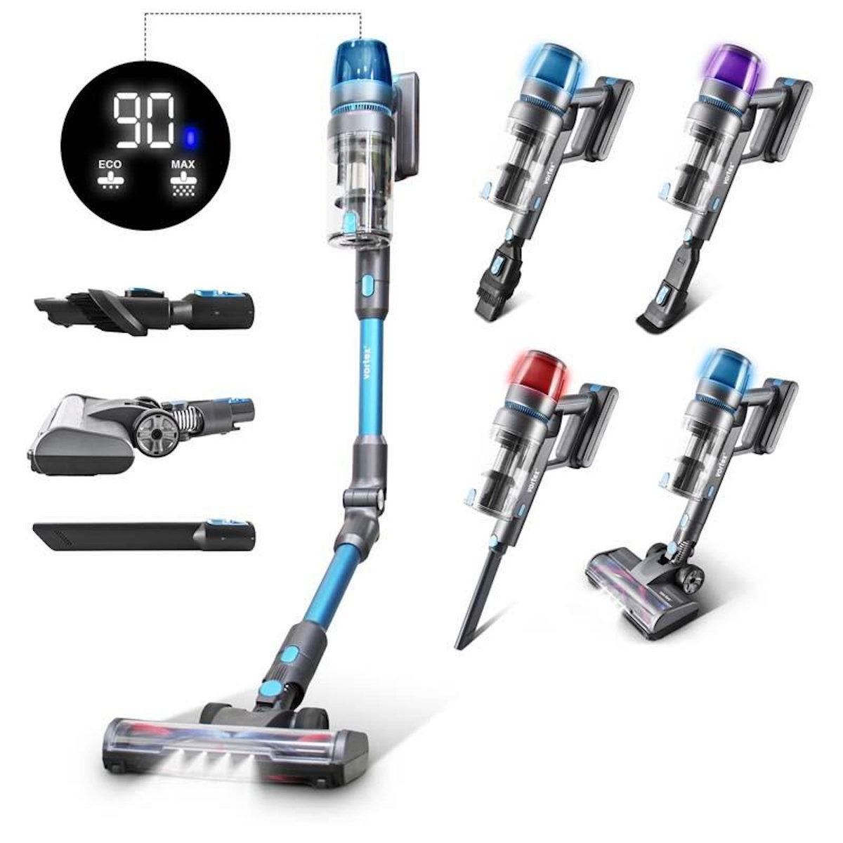 VORTEX Vortex - F45p - Aspirateur Balai Sans Fil - 450w - Tube Pliable