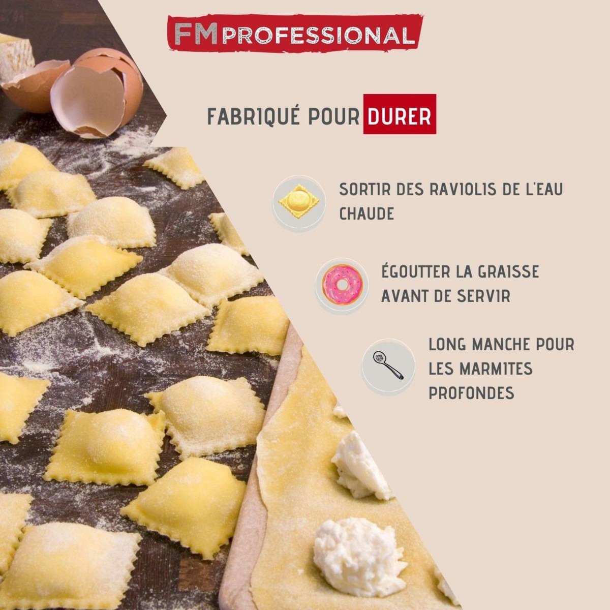 FM PROFESSIONAL Ecumoire de cuisine inox 39,4 cm FM Professional Divers