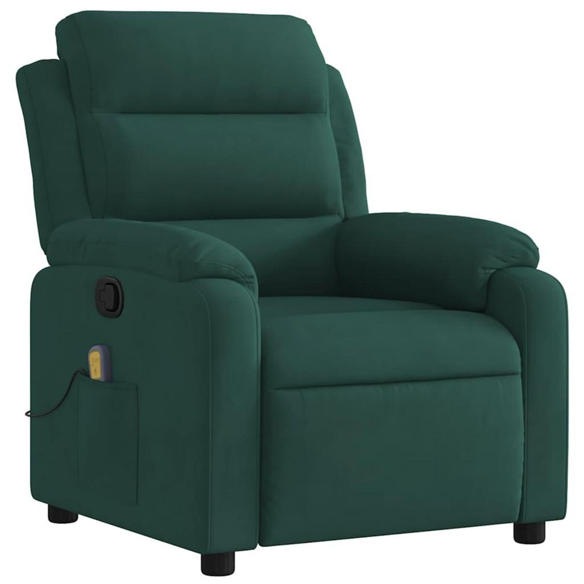 VIDAXL Fauteuil de massage inclinable vert fonce velours