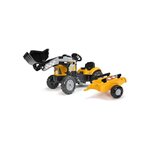 FALK Tractopelle a pédales SuperBuilder - FALK - Volant directionnel, Remorque - Fabriqué en France, 40% de plastique recyclé - De