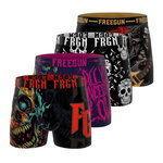 FREEGUN Lot de 4 boxers homme Heavy Rock. Coloris disponibles : Rouge