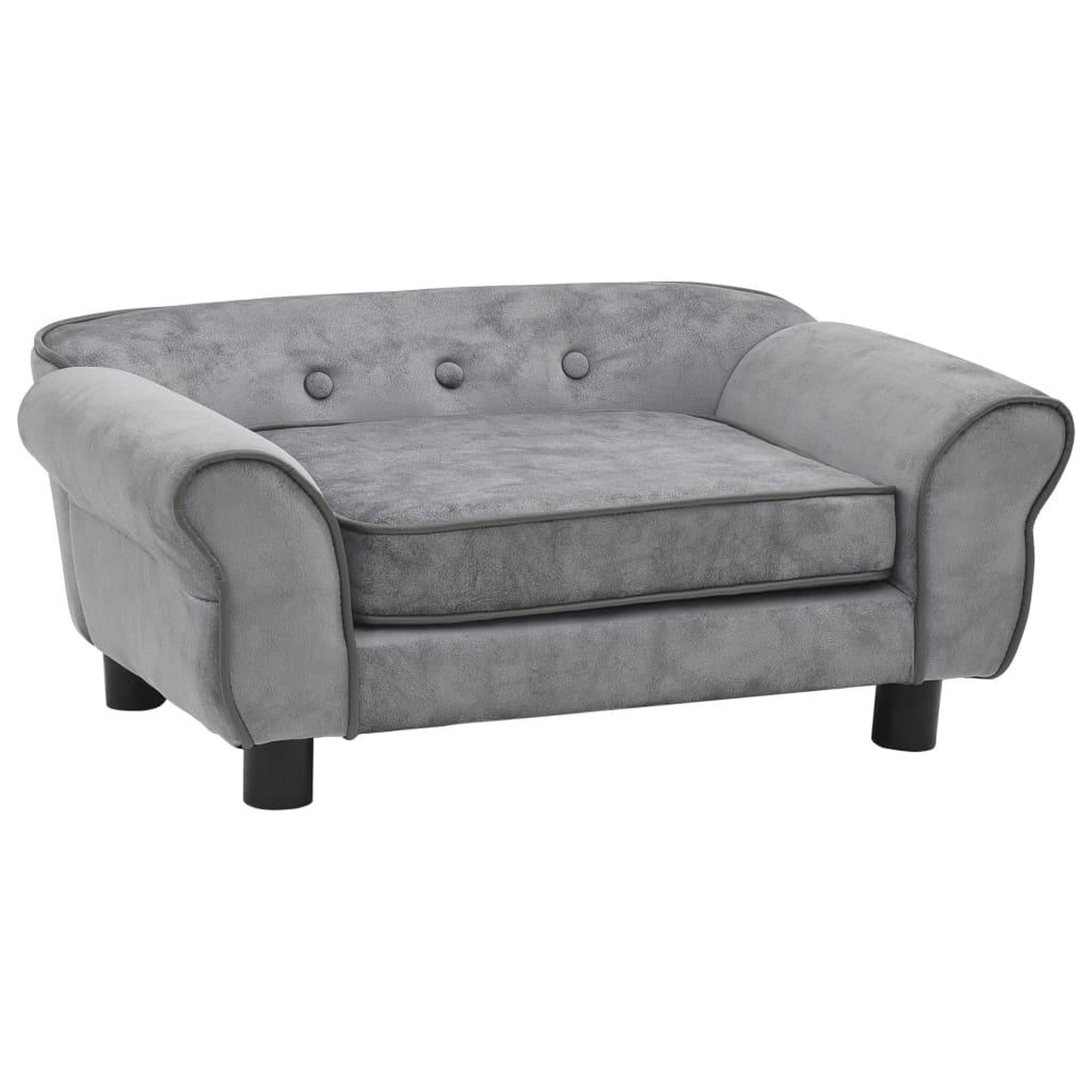 Voir la diapositive 1 : VIDAXL Canape pour chien Gris 72x45x30 cm Peluche