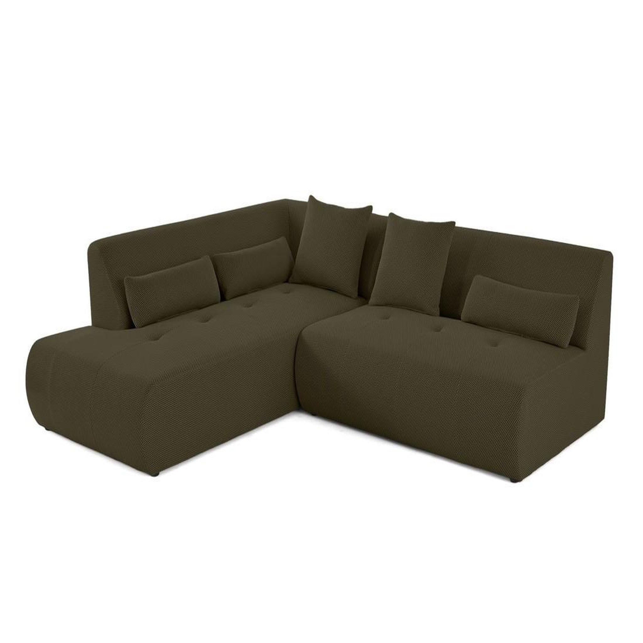 Voir la diapositive 2 : LISA DESIGN Onyx - canapé modulable d'angle gauche - 5 places - en tissu mailles 3d