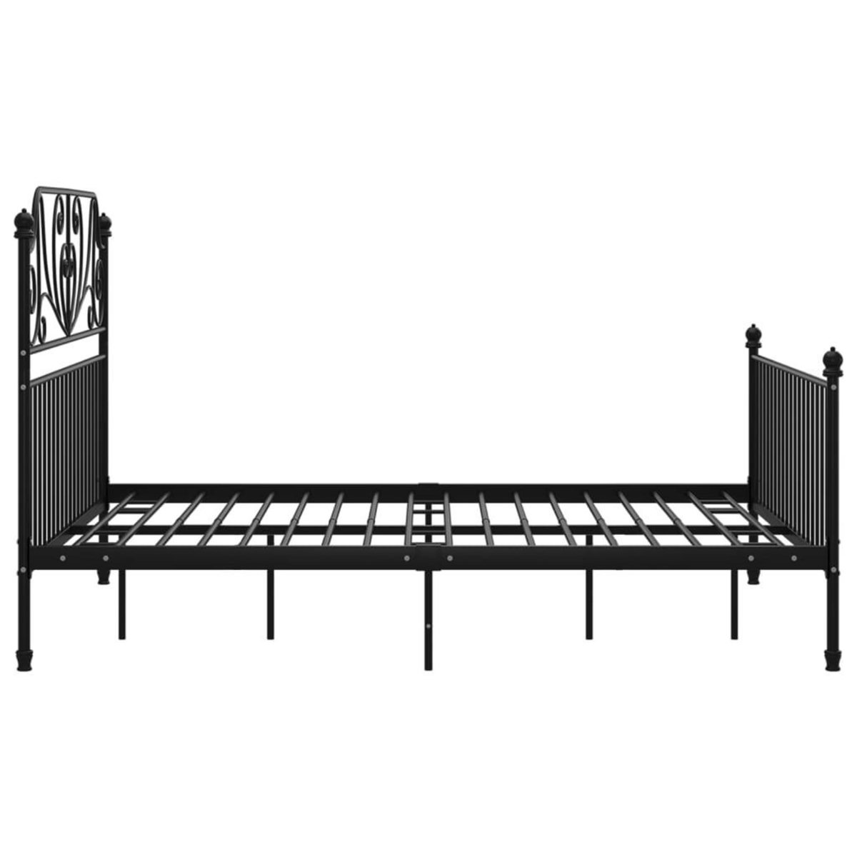 VIDAXL Cadre de lit sans matelas noir metal 160x200 cm