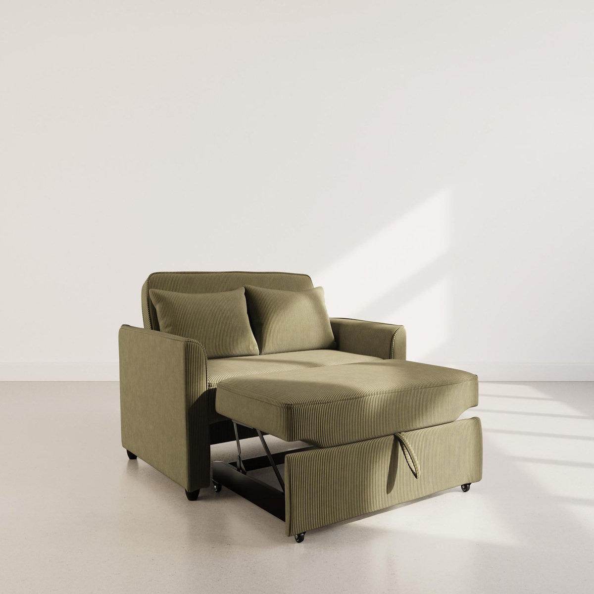 BEST MOBILIER Ernest - canapé droit 2 places convertible en velours côtelé