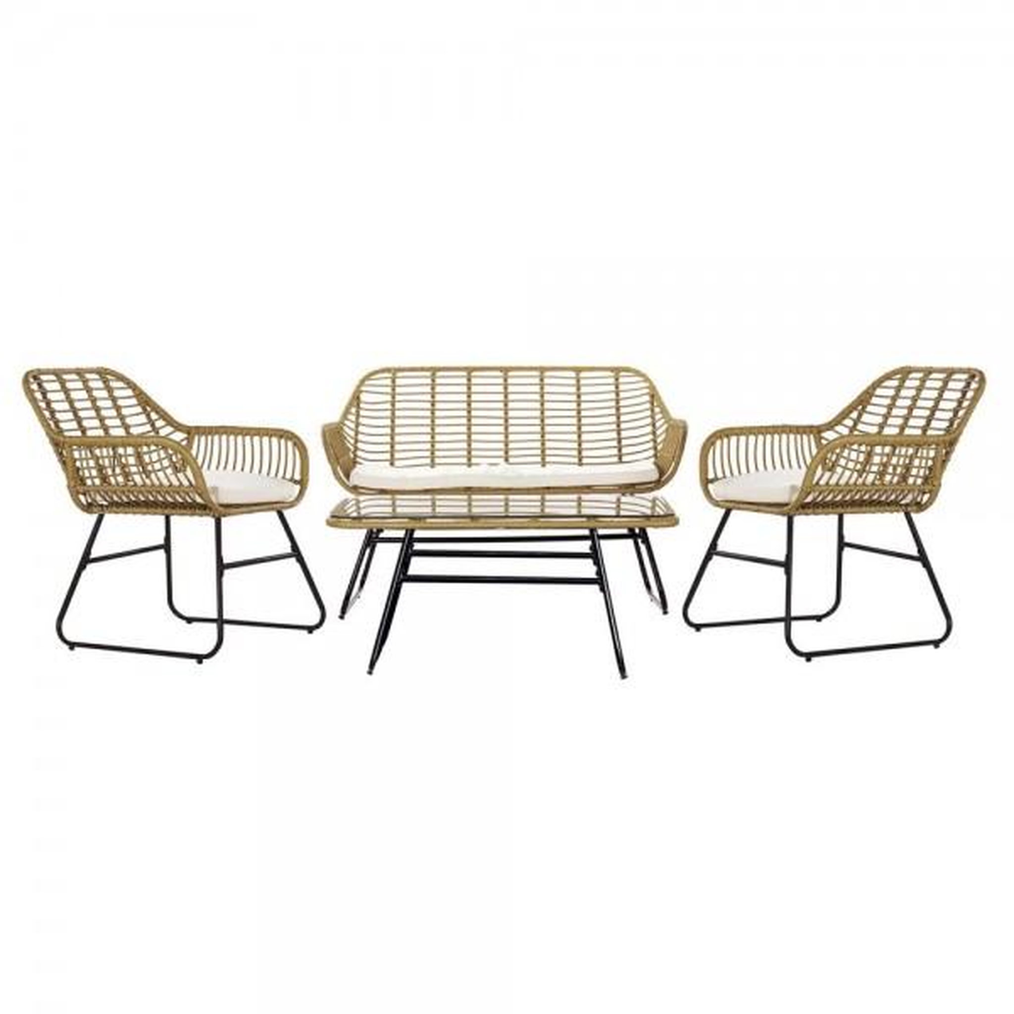 Voir la diapositive 1 : MARKET24 Canapé de jardin DKD Home Decor Marron Métal Polyester rotin synthétique (124 x 74 x 84 cm)