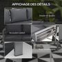 Voir la diapositive 6 : OUTSUNNY Canapé de jardin 3 places design contemporain - dim. 185L x 66l x 64H cm - 6 coussins inclus - alu polyester gris