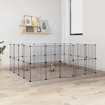 VIDAXL Cage animaux de compagnie a 36 panneaux et porte Noir 35x35 cm