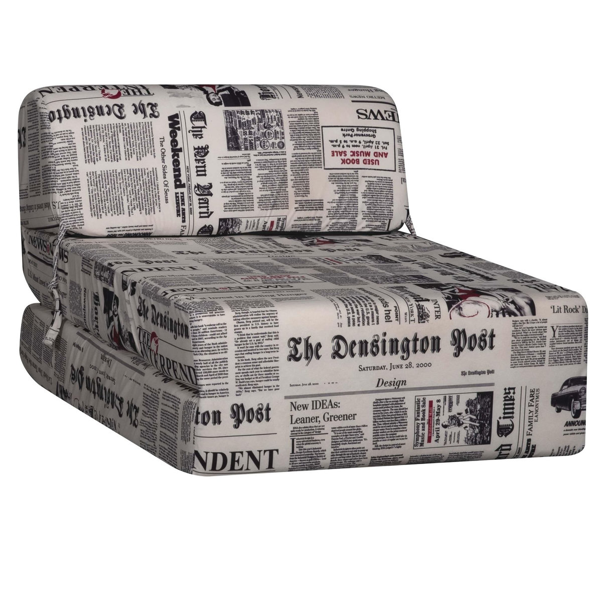 Chauffeuse 1 place NEWSPAPER tissu journal