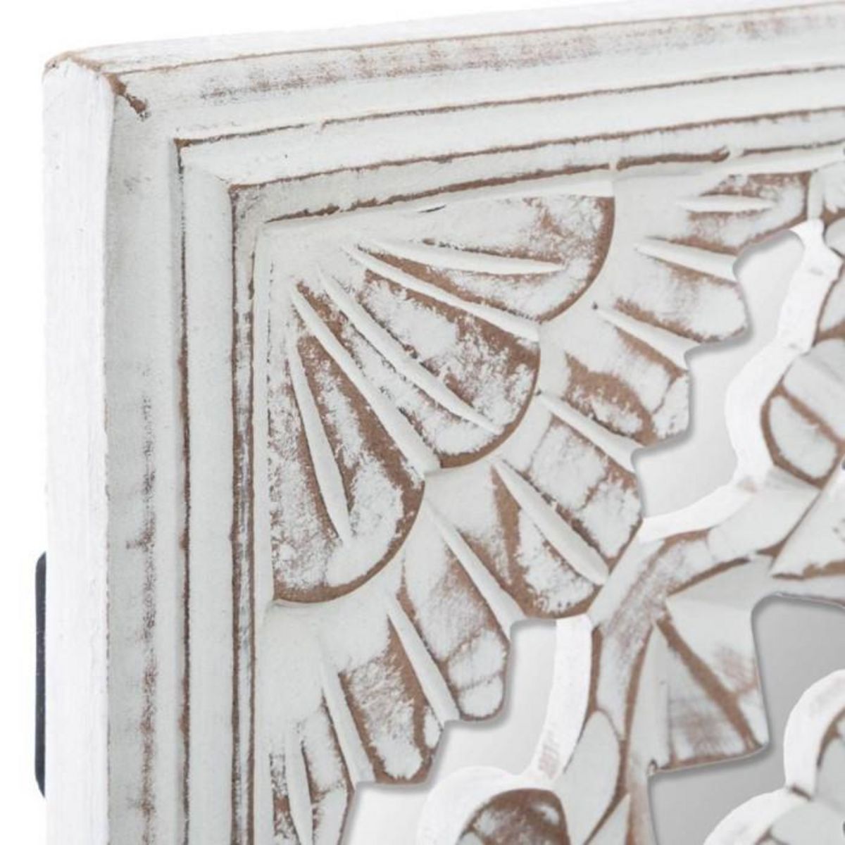 ATMOSPHERA Miroir Déco en Verre  Sculpté  58cm Blanc