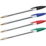 BIC Lot de 5 stylos bille pointe moyenne bleu/noir/rouge/vert CRISTAL ORIGINAL 