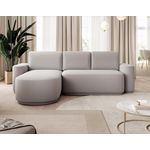 BEST MOBILIER Sam - canapé d'angle gauche 4 places convertible avec coffre en tissu. Coloris disponibles : Gris, Vert