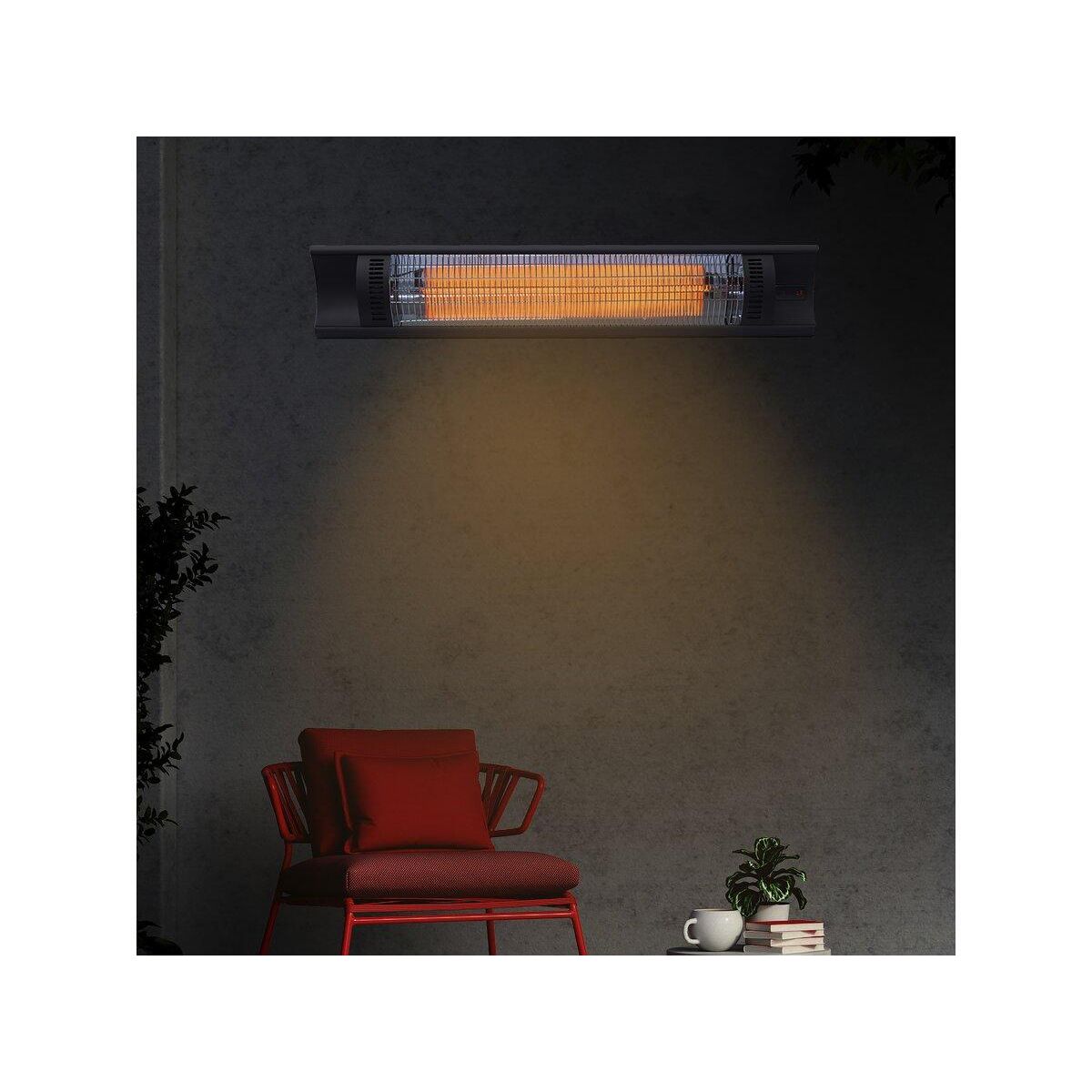 Habitat et Jardin Chauffage électrique radiant en fibre de carbone  Bola  - 2000W - Noir