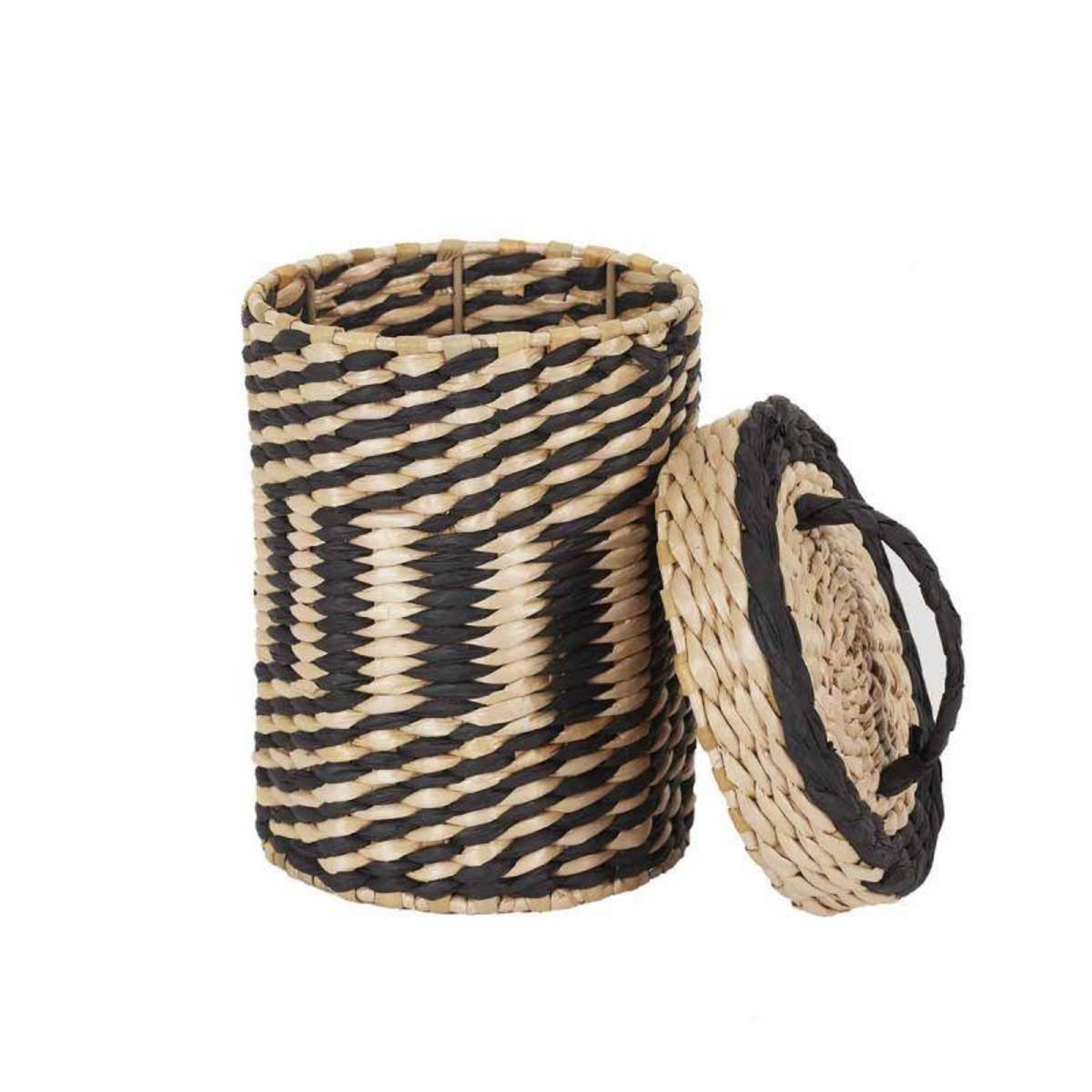 Paris Prix Lot de 2 Paniers de Rangement  Mirage  27cm Noir