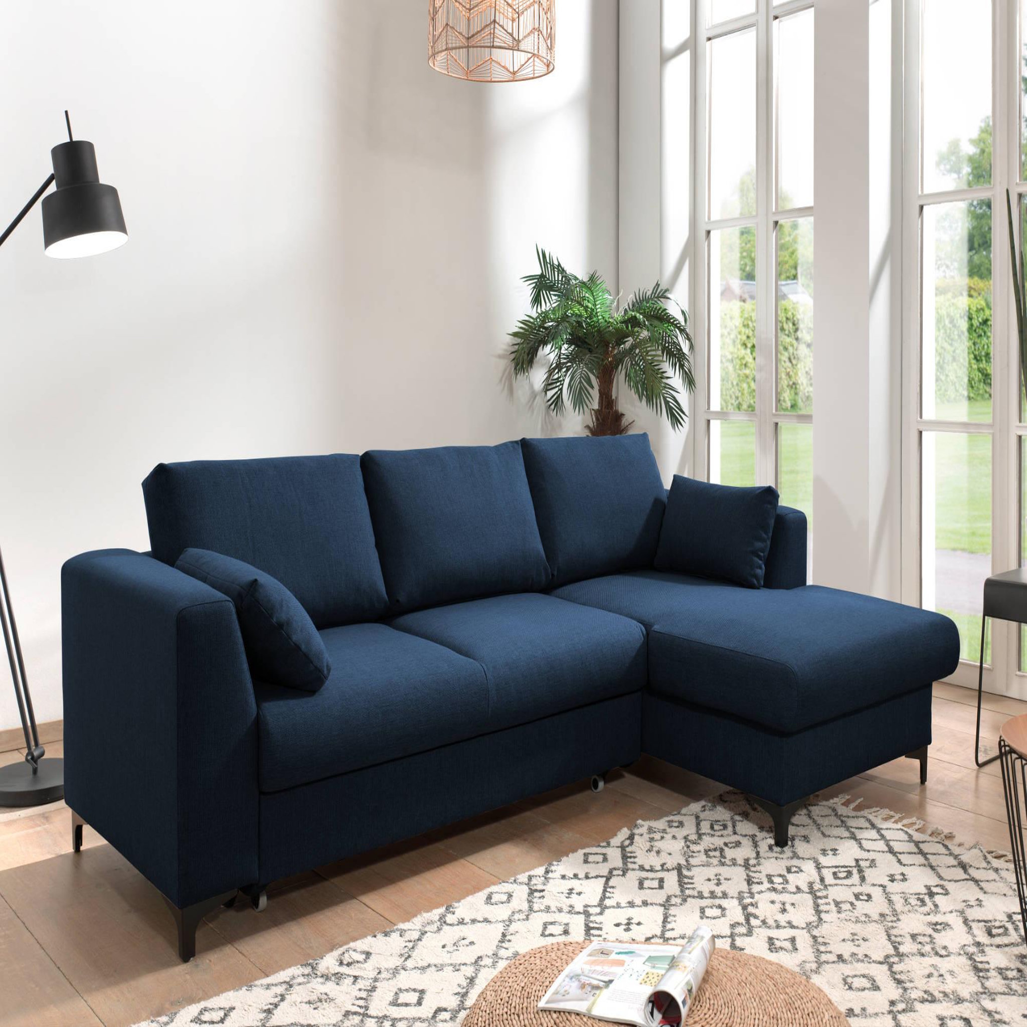 Voir la diapositive 1 : LISA DESIGN Tala - canapé d'angle droit - convertible avec coffre - 4 places - en tissu