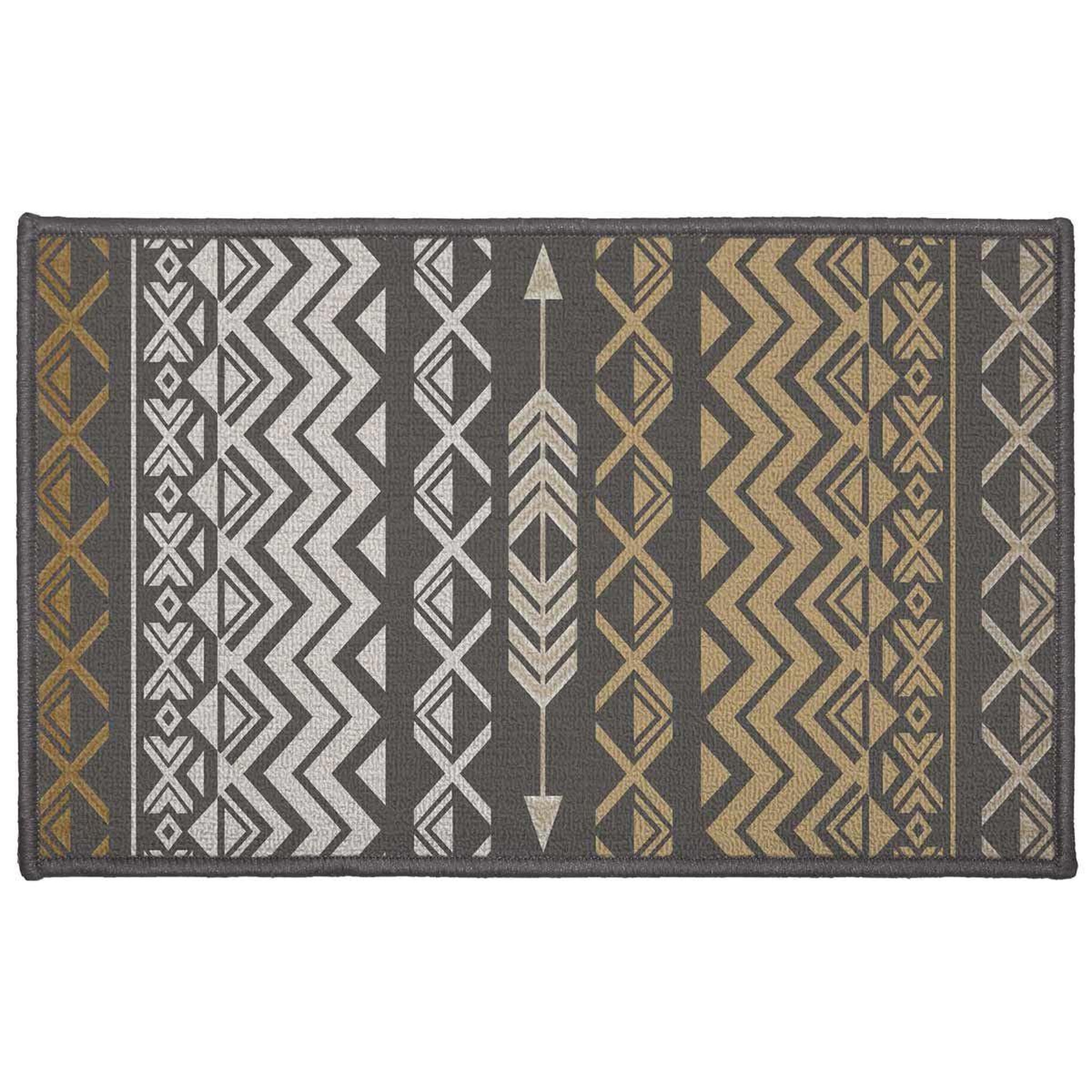 Voir la diapositive 1 : Douceur d'Intérieur Tapis déco rectangle  zaparos  50x80cm or & gris
