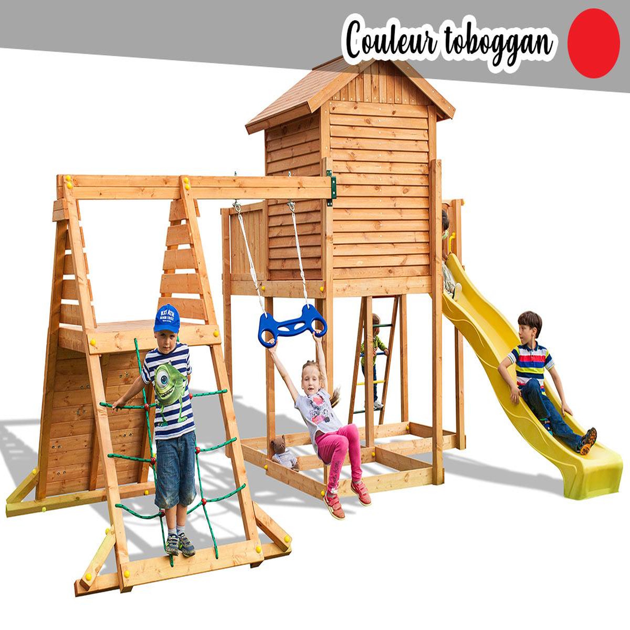 Voir la diapositive 1 : Fungoo Aire de jeux My Side Spider - Toboggan rouge - Fungoo