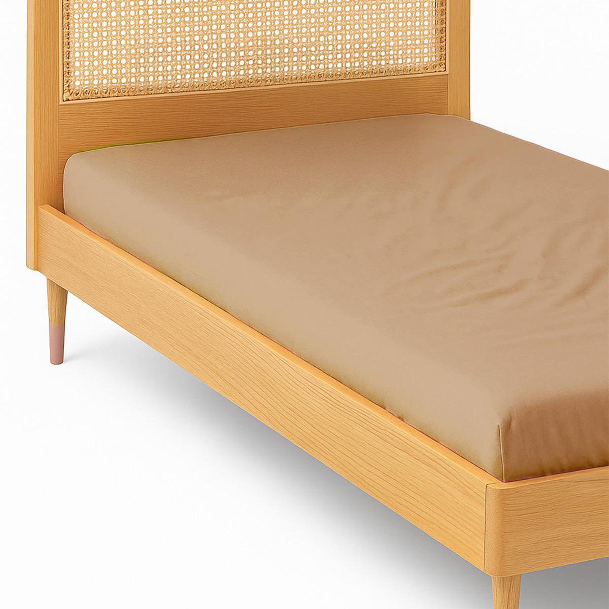Voir la diapositive 2 : Petit Béguin Drap housse enfant caramel 90 x 190 cm