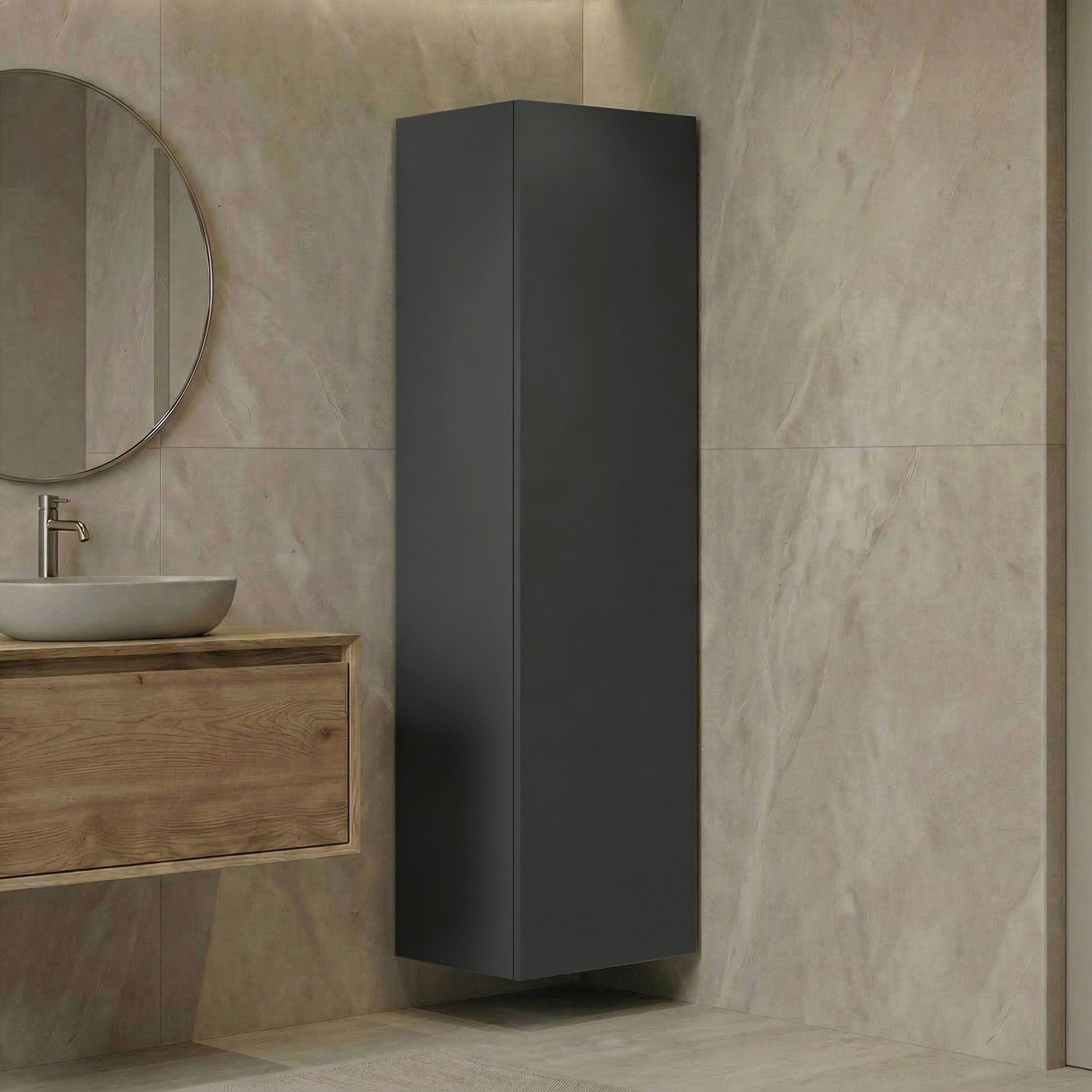 Voir la diapositive 2 : Habitat et Jardin Armoire de Salle de Bain  Ferla 30  - 30 x 25 x 100 cm - Matte Anthracite