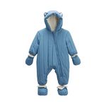 Petit Béguin Combi pilote avec moufles et pieds amovibles Polarmoon. Coloris disponibles : Bleu
