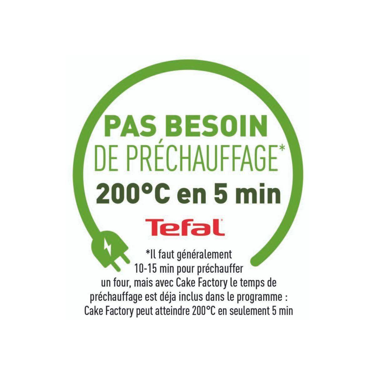 TEFAL Machine à gâteaux cake factory pistache KD804310 creabake