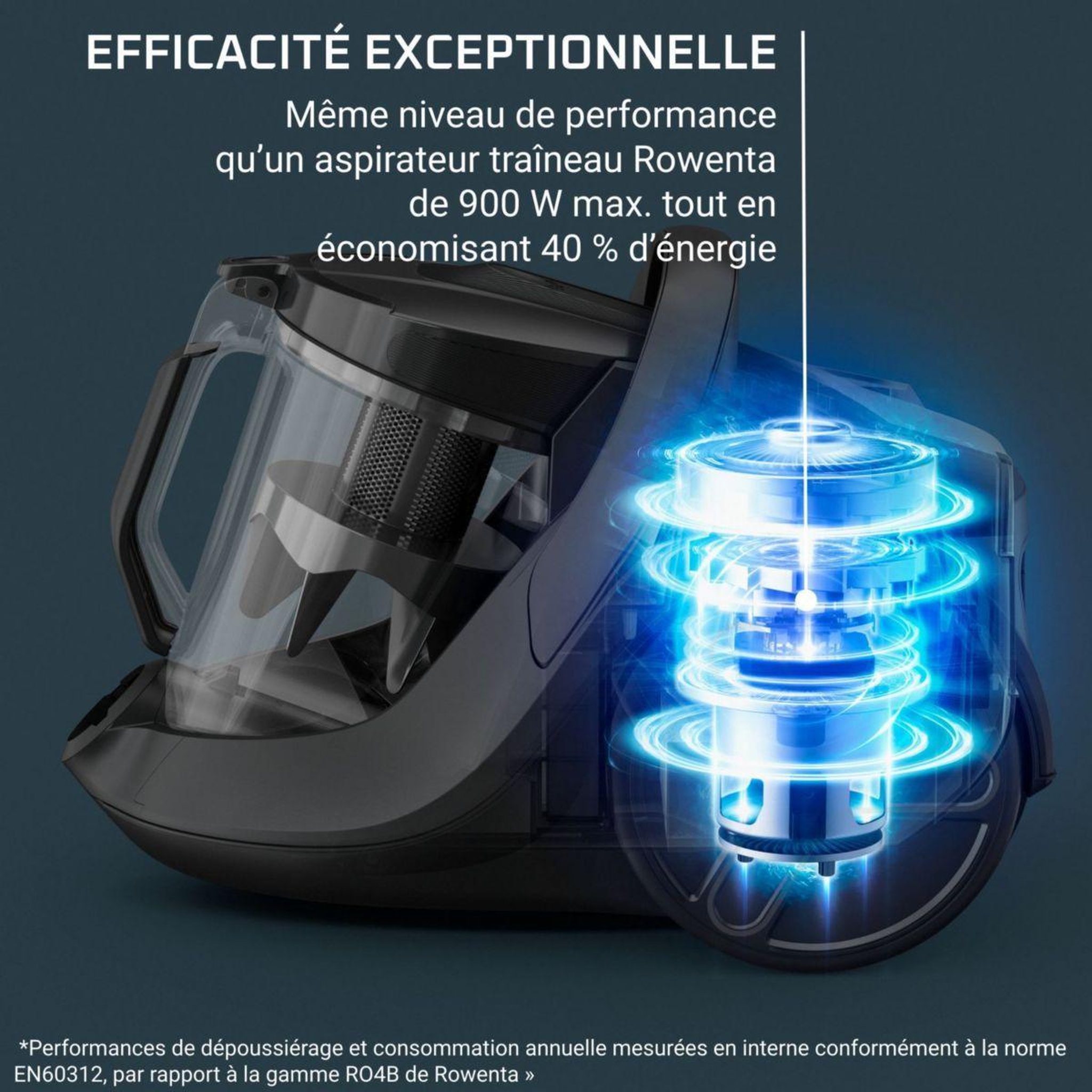 Voir la diapositive 4 : ROWENTA Aspirateur sans sac Green cyclonic effitech+ RO7C89EA