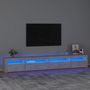 Voir la diapositive 1 : VIDAXL Meuble TV avec lumieres LED Gris beton 270x35x40 cm