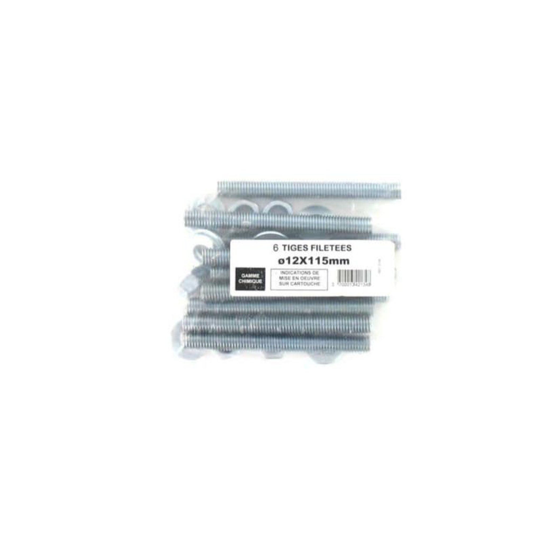 Batifix Pack de 6 tiges filetées m12 batifix diamètre 12 x 115mm